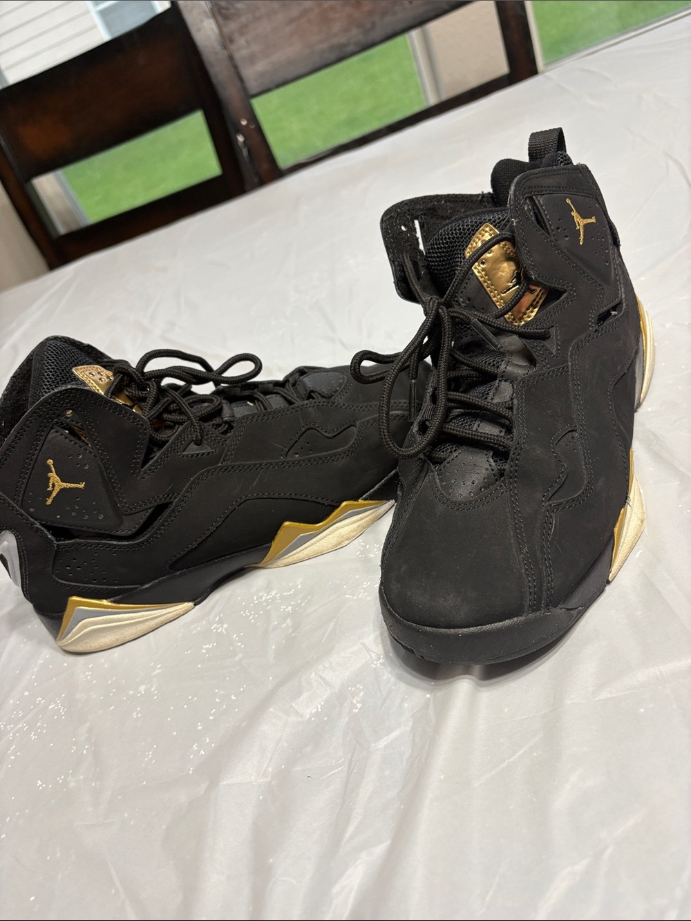 Nike Air Jordan Retro High Top Sneakers - Black/Gold Size 6.5